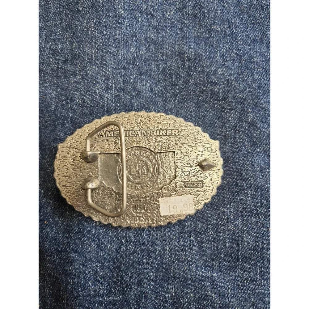 American Cycles USA Enamel Motorcycle Belt Buckle - Made in USA